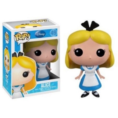 Figura Funko Pop Alice da Disney em caixa azul e branco