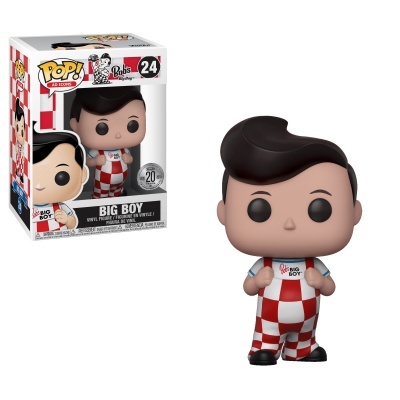 Figura Funko Pop de Big Boy com roupa vermelha e branca em padrão xadrez