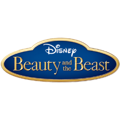 Logótipo Disney Beauty and the Beast azul e dourado