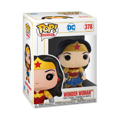 Boneca Funko Pop Wonder Woman em embalagem