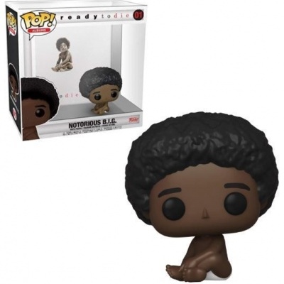 Figura Funko Pop Notorious B.I.G. bebé com cabelo encaracolado e pele castanha escura