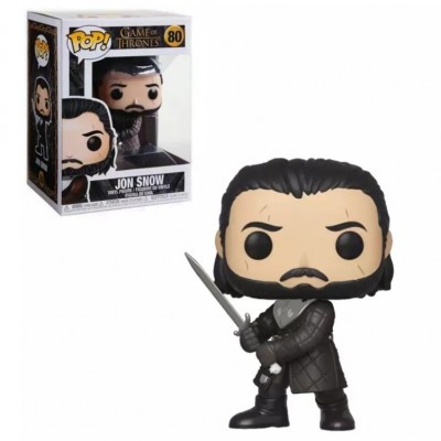 Figura Funko Pop Jon Snow de Game of Thrones com caixa ao fundo