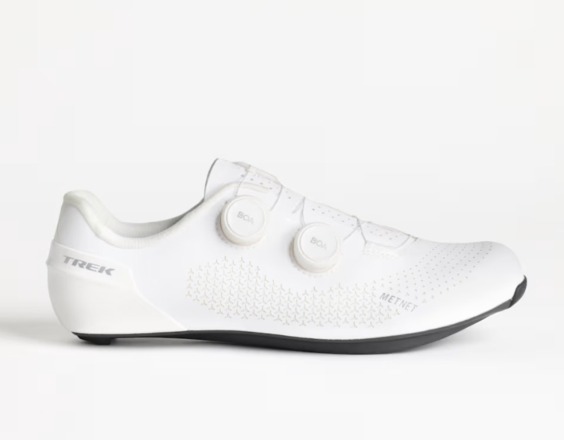 Sapatos de estrada Trek Velocis Branco Sapatilha branca de ciclismo com fechos BOA e sola preta