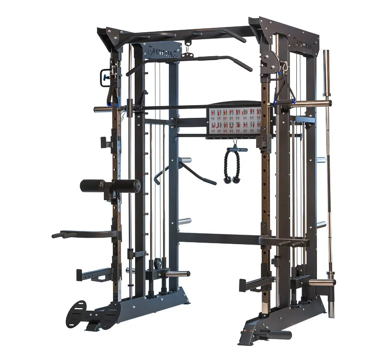 Multiestação All-in-One ION fitness MP1000 Equipamento de musculação multifunções em metal preto com cabos e barra