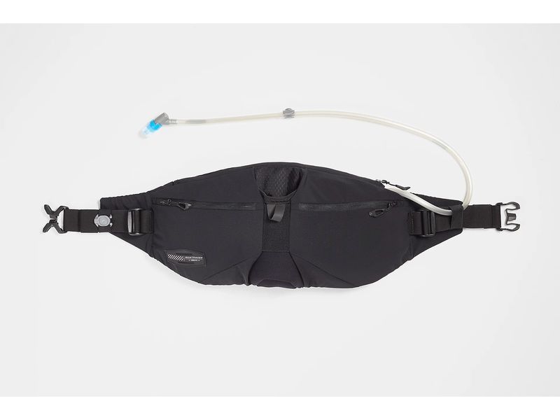 Bolsa Bontrager Rapid Pack Hydro Preto 1.64L Cinto de hidratação preto com tubo para beber