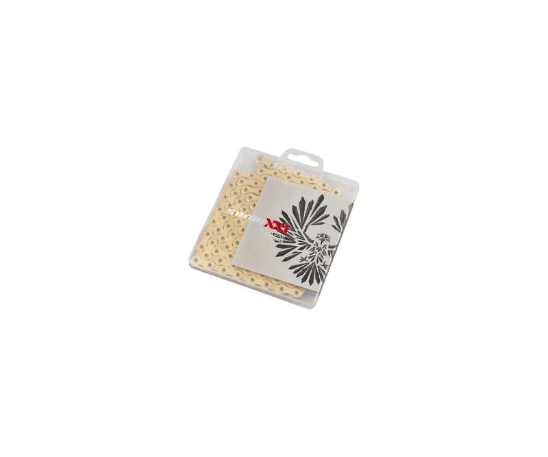 Pacote transparente com molas metálicas douradas pequenas e etiqueta branca decorada