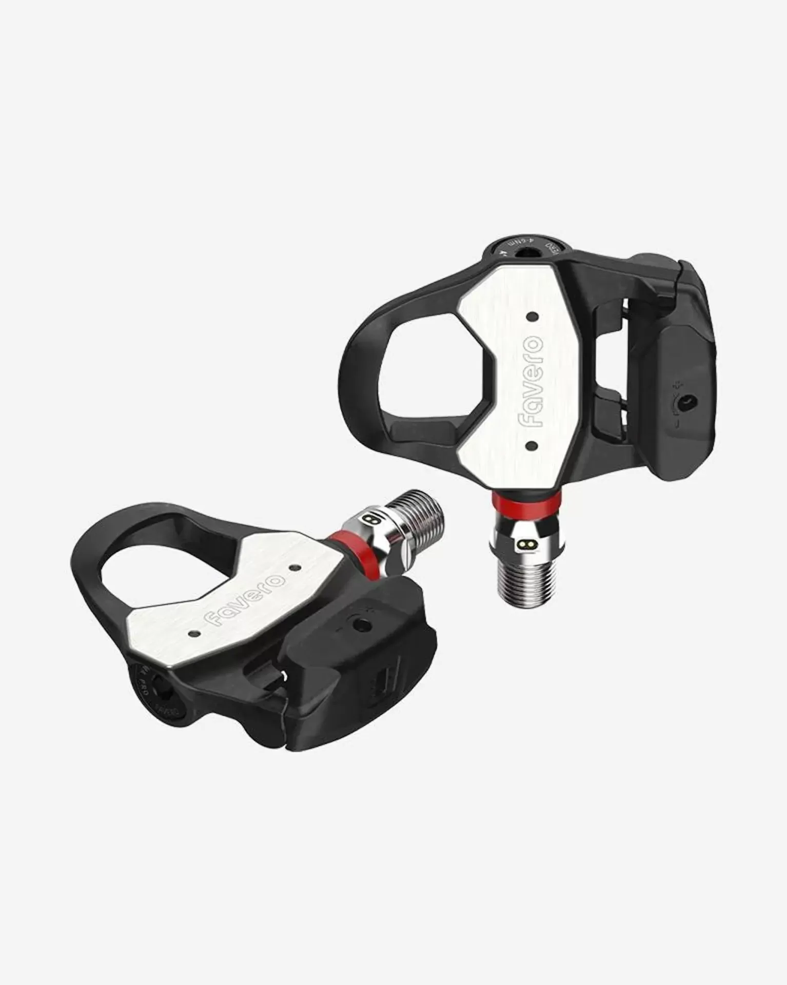 Pedais Estrada Assioma PRO RL-2 - LOOK Par de pedais bicicleta Favero preto e prata com detalhes vermelhos