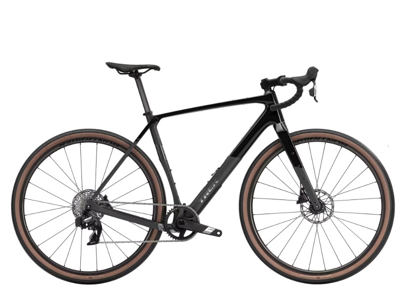 Checkpoint SL 5 AXS Gen 3 Bicicleta gravel preta com pneus castanho claro e travões de disco