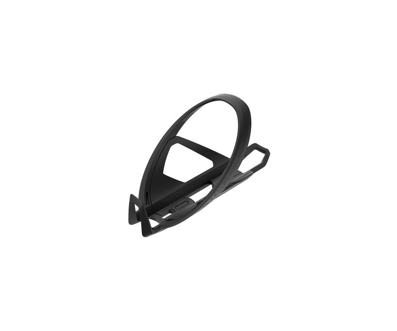 Suporte para garrafa preto de bicicleta em fundo branco