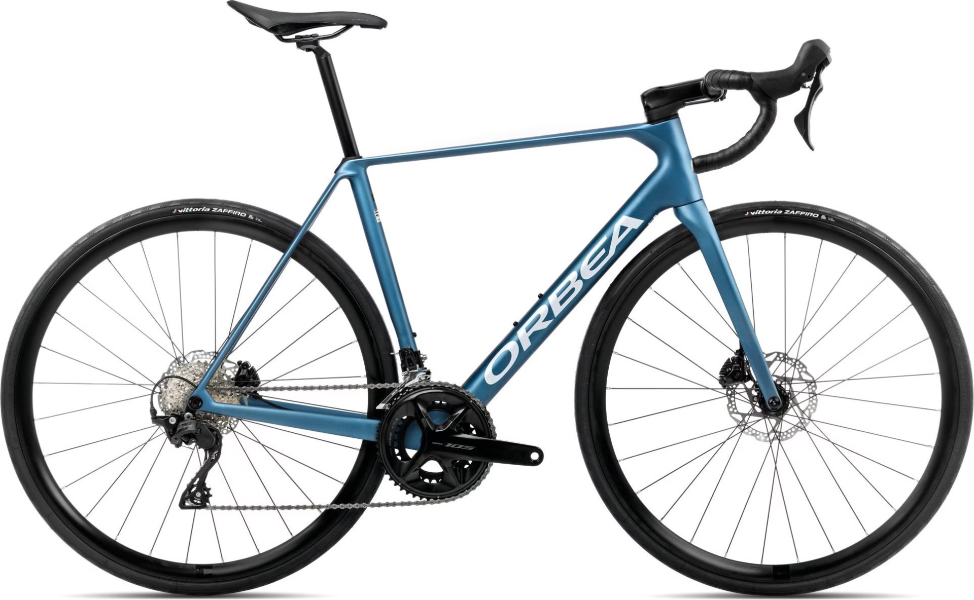 Orbea Orca M30 Azul Bicicleta de estrada azul com quadro e pneus pretos