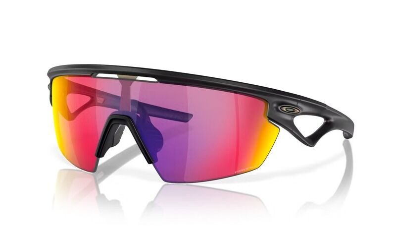 Óculos Sphaera Preto Matte + Lentes Prizm Road Vermelho Óculos de sol desportivos com lentes espelhadas vermelhas e armação preta
