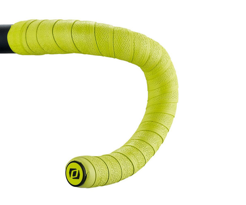 Punho de guiador de bicicleta com fita antiderrapante amarela texturizada