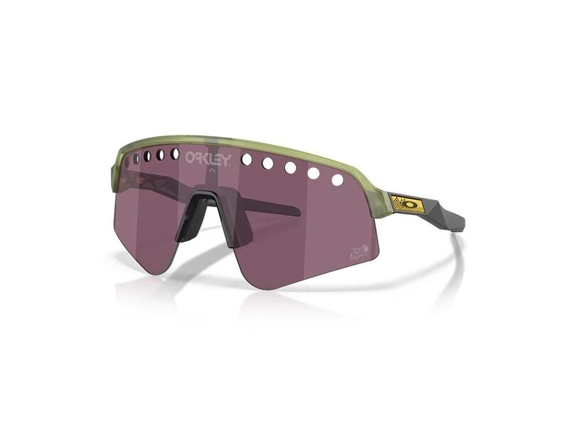 Óculos Sutro Lite Sweep TOUR + Lentes Prizm Road Preto Óculos de sol desportivos Oakley com lentes cor de vinho e armação verde translúcida