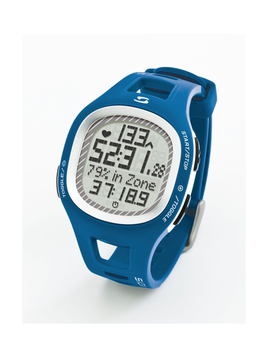 Relógio Sigma PC 10.11 Azul Relógio desportivo digital azul com display LCD e bracelete em silicone.