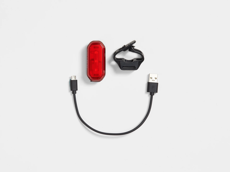 Luz Traseira Trek Flare R Metro Luz traseira vermelha para bicicleta com suporte e cabo de carregamento USB