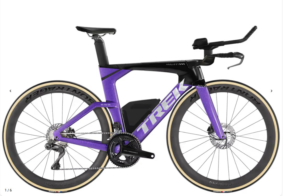 Trek Speed Concept SLR 7 Bicicleta de triatlo roxo e preto TREK com rodas Bontrager