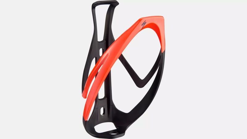 Suporte para bidão de bicicleta preto e vermelho em plástico rígido