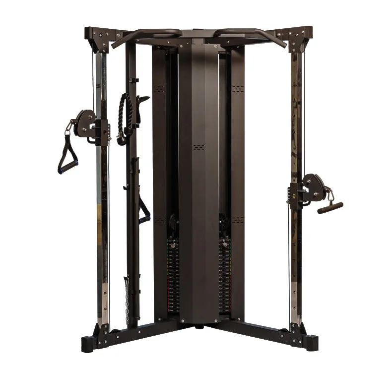Máquina de Polias ION fitness PS3000 Máquina de fitness multiusos preta e cromada com cabos e pesos ajustáveis