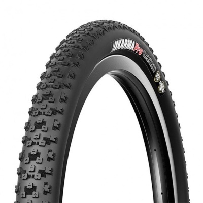 Pneu de bicicleta preto com textura de cravos largos e texto 'VIVARNA Pro'