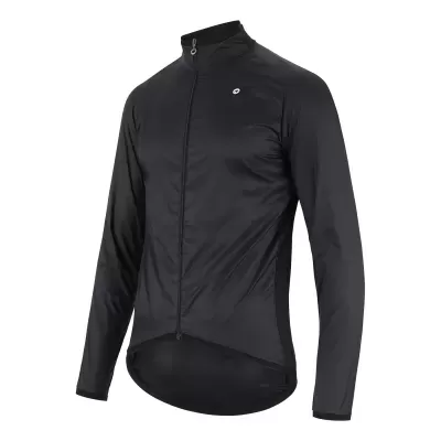 Casaco desportivo preto de manga comprida com fecho zip frontal