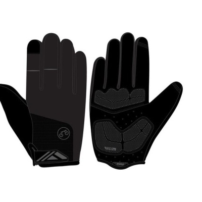 Par de luvas pretas com detalhes em relevo