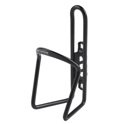 Suporte para garrafa de bicicleta preto em metal com marca M-WAVE