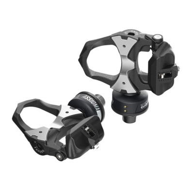 Par de pedais automáticos para bicicleta preto e cinza