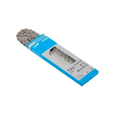 Corrente de bicicleta Shimano em embalagem azul e branca