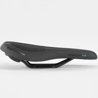 Selim de bicicleta preto Bontrager RomaniTR FLUID com estrutura metálica