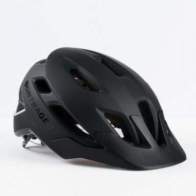 Capacete de bicicleta preto com texto BONTRAGER