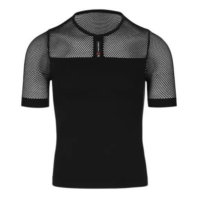 T-shirt preta de manga curta com parte superior em rede e detalhe frontal com letras TRi.