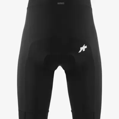 Calções de ciclismo pretos com almofada e logótipo branco