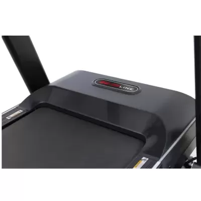 Passadeira elétrica preta com logotipo Pro Line e estrutura metálica