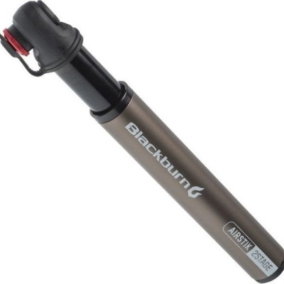 Mini bomba para bicicleta Blackburn Airstik 2 Stage preta e cinza