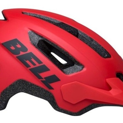 Capacete vermelho e preto da marca BELL para ciclismo