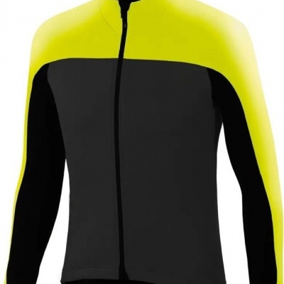 casaco desportivo ciclismo amarelo e preto com fecho