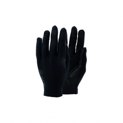 Par de luvas pretas com textura de malha