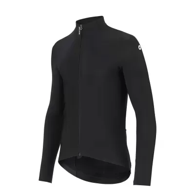 Casaco desportivo preto de manga comprida com fecho frontal