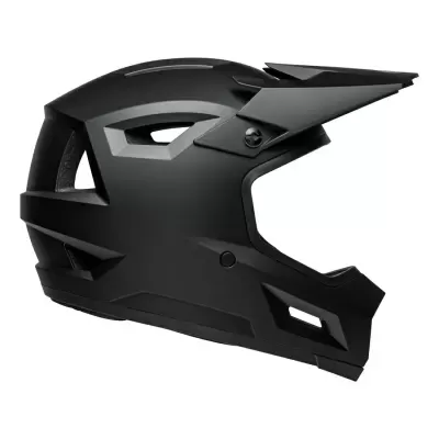 Capacete integral preto com aberturas de ventilação
