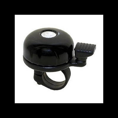 Campainha preta para bicicleta com suporte de fixação