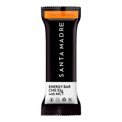 Barra energética SANTA MADRE em embalagem preta com faixa laranja e texto branco
