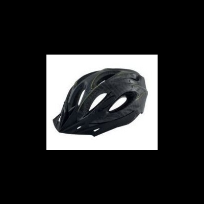 Capacete de ciclismo preto com abas aerodinâmicas e várias aberturas