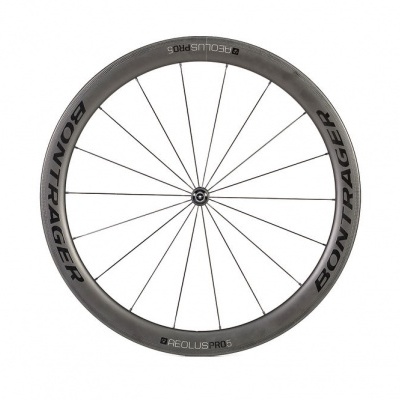 Roda de bicicleta Bontrager de carbono cinzento escuro com 20 raios metálicos