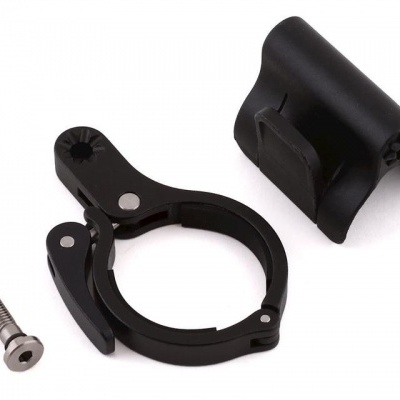 Conjunto de acessórios de bicicleta em plástico preto com parafuso de metal prateado