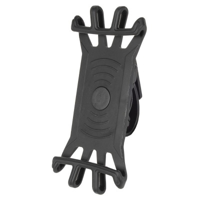 Suporte de telemóvel preto em silicone com design elástico