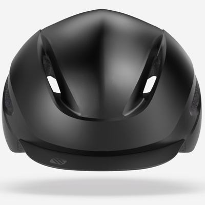 Capacete de ciclismo preto mate aerodinâmico com entradas de ar frontais