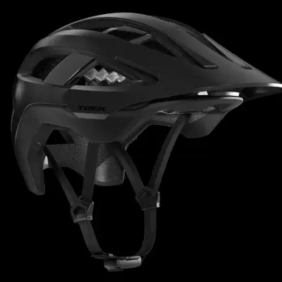Capacete preto para bicicleta com ventilações e alças ajustáveis