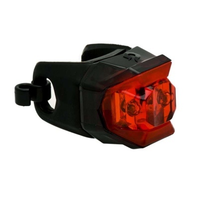 Luz traseira vermelha para bicicleta com suporte de silicone preto
