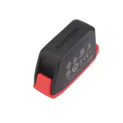 Sensor de ciclismo preto e vermelho SRAM com inscrições laterais