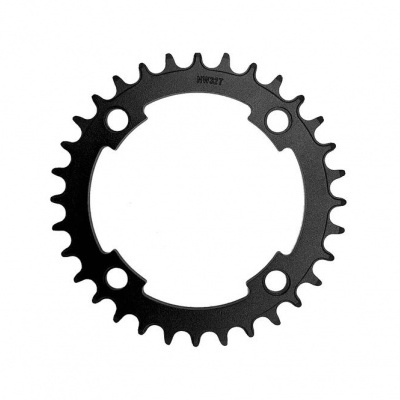 Anel dentado preto para bicicleta de metal com quatro furos